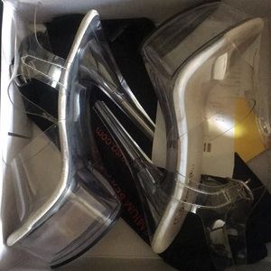 Clear platform shoes